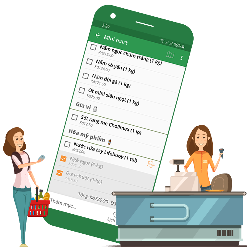 Đặt hàng với Instorelist